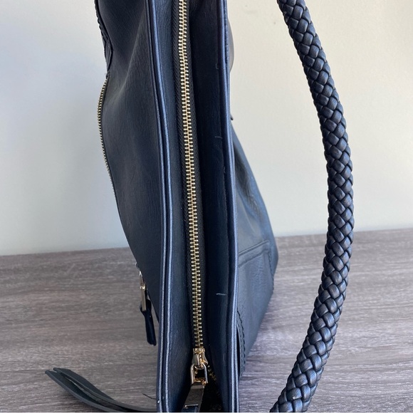 MIZTIQUE Black Vegan Leather Large Tote Handbag Pockets Lined - Picture 7 of 15